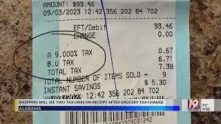 Shoppers Will See Two Tax Lines on Receipts After Grocery Tax Change | Sept 5, 2023 | News 19 at 4 p