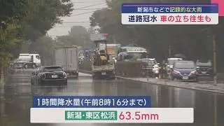 道路冠水･車の立ち往生･小さな川があふれ住宅地に水...下越中心に“記録的な大雨”【新潟】スーパーJにいがた9月8日OA