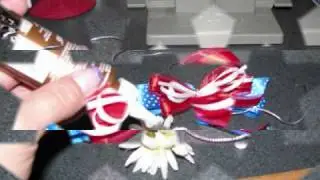 Red White and Blue hair bow with Bowdabra