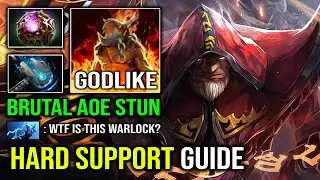 WTF Godlike Hard Support Warlock | NEW Octarine + Hammer Brutal AOE Stun 7.32e Dota 2