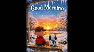 Good Morning From Charlie Brown and Snoopy Watching the Sunrise