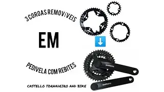 COMO COLOCAR 3 COROAS EM PEDIVELA COM REBITE? SER&Aacute; QUE DEU CERTO? - @Pedaleria