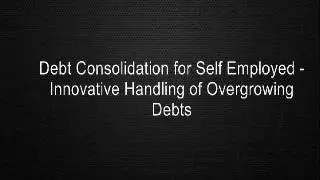 Debt Consolidation for Self Employed - Innovative Handling of Overgrowing Debts