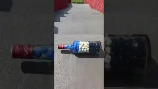 Staircase rolling bottle explosion decompression moment #shorts