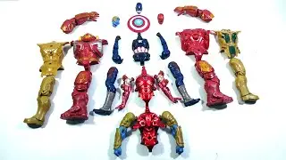 MARVEL ASSEMBLE TOYS CAPTAIN AMERICA VS IRONMAN VS HULK BUSTER VS THANOS ARMOR...