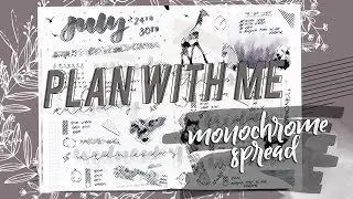 plan with me: monochorme weekly spread | cllalagram