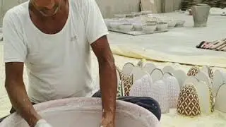 glazing process of jaipur blue pottery by Master craftsman ramnarayan prajapati