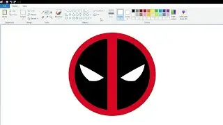 How to draw Deadpool logo using MS Paint