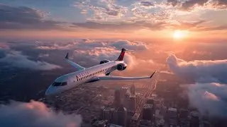 Delta First Class Flight | Luxury Window Seat Ambiance | Clouds, City Views & Calm Cabin Sounds
