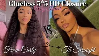 CURLY TO STRAIGHT : Straightening This Loose Deep Wave Wig 😍 | Ft. VSHOW HAIR 💁🏽&zwj;♀️ | M&iacute;cah Leia