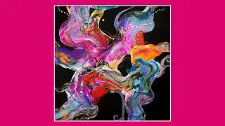 #10,253 Silk flys on the wind- Fluid Acrylics Swipe 1.09.2025 Experimental art