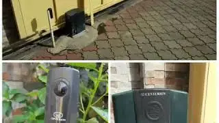 Automatic gate in operation.