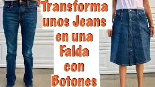 De Jeans a una Falda con Botones