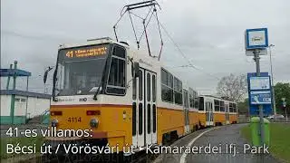 41-es villamos: Bécsi út / Vörösvári út ► Kamaraerdei Ifjúsági Park