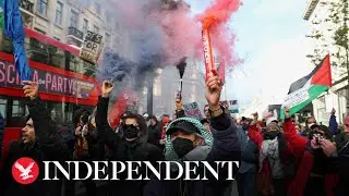 Watch again: Pro-Palestine demonstrators march through central London