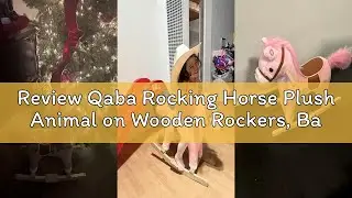 Review Qaba Rocking Horse Plush Animal on Wooden Rockers, Baby Rocking Chair with Sounds, Moving Mou