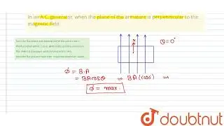 In an A.C. generator, when the plane of the armature is perpendicular to the magnetic field | 1...