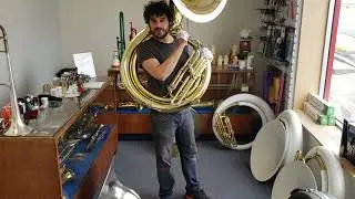 Vintage H.N. White King sousaphone, lacquered brass, original restoration