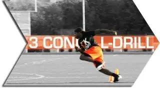 FOOTBALL AGILITY TRAINING.  L - DRILL.  3 CONE.