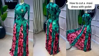 How to cut a maxi flare dress with godet #sixpiecegown