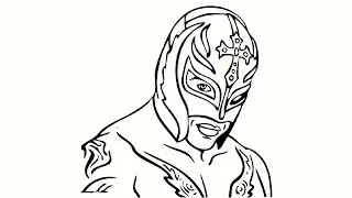 How to draw Rey Mysterio mask  || drawing WWE Rey Mysterio mask || cute draw Think