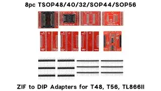 ZIF to DIP Adapters for T56, TL866II TSOP48/40/32/SOP44/SOP56