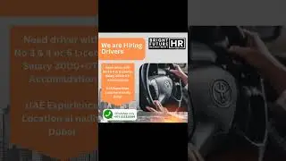 Dubai Job Vacancy Driver Hiring 2025