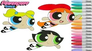 Powerpuff GIrls Coloring Book Pages Blossom Bubbles Buttercup PPG Rainbow Splash