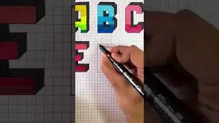 Letter F: 3D Pixel Art (Part 6/26) 👾💎 #LetterF #PixelArt #3DArt #ArtTutorial #Shorts