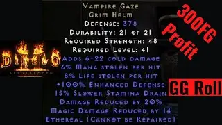 Diablo 2 Resurrected. D2R Online Eth Vampire Gaze Sick Roll And Upgrade