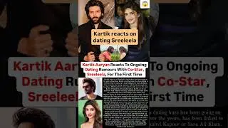 Kartik Aaryan reacts on dating Sreeleela for first time #news#kartikaaryan#sreeleela#bollywood#love