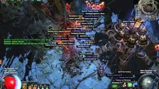 Path Of Exile Raging Spirits vs Dom (arc+curse on hit+ele weak+flammability)