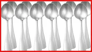 Amazon Basics Stainless Steel Dinner Spoons with Round Edge, Pack of 12