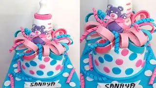 Baby Shower Cake Decorating Ideas | Blue And Pink Cake | #shorts #sellerfactg