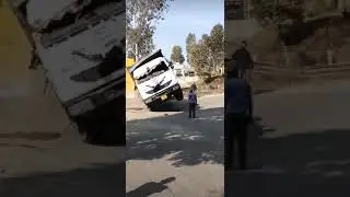 Truck Rescue By Recovery Van #truckaccident #tata #loader
