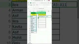 Unique Formula In Excel | Excel Formula | Unique Function | Excel World