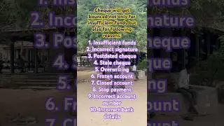 Reasons for cheque bounce. #law #legal #facts #cheques #bank #advocate