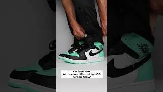 On feet look of the Air Jordan 1 Retro High OG &lsquo;Green Glow&rsquo; 💚💚💚