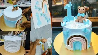 How To Make Rambo Cake | 1st Birthday Teddy Bear Cake | Fondant December Cake | Full Tutorial Cake |