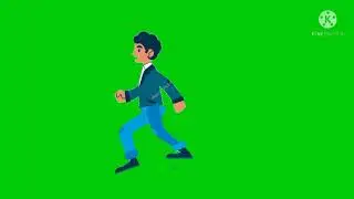 Boy running  green screen