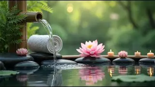 Relaxing Sleep Music with Bamboo Water Sounds 🌿Deep Healing Music for Calm Mind,Spa Ambience & Yoga