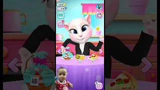 Talking Angela eating funny video 🤣 Angela shorts vidio #talkingangela #funny #mobilegame #viral
