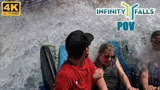 Infinity Falls Reverse POV (2024, 4K 60FPS), SeaWorld Orlando Intamin Rapids Ride | Non-Copyright