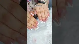 French Nails with Golden Abstract Art | Nail Swag Salon Lahore #glamorousnails
