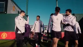 Matheus Cunha, Mbeumo, Bruno Fernandes & Manchester United training session for Fulham 