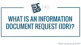 What is an Information Document Request (IDR)?