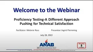 ANAB Webinar: Proficiency Testing A Different Approach Pushing for Technical Satisfaction
