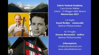 Sobrio Festival Academy 2025 / Masterclass David Riniker, violoncello - Simone Bernardini - violin