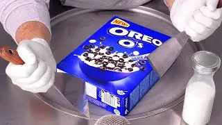 How to make OREO O's Cereals & Milk to delicious Ice Cream Rolls for Breakfast | ASMR Food Desire