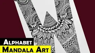Alphabet Mandala Art Design - Letter 'W' | Zentangle Pattern |  Satisfying Wings Of Art
